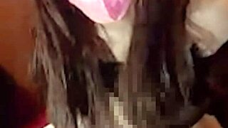 watch this cute japanese ladyboy crossdresser masturbate silently anal fucking herself hard!