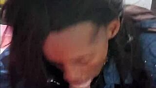 Black Slut Gives Boss Daddy Epic Close-Up Blowjob Intensity
