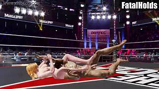 Tina Armstrong pins Ryu Hay nude in DOA6 mixed wrestling frenzy!