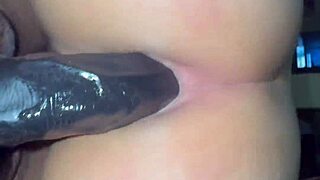 spying on stepsis then double penetrating her fat ass with huge dildo harness
