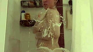 😍 cute teen 18+ steps into shower showing off her tight shaved pussy and pierced nipples close up... so kinky! 🔥