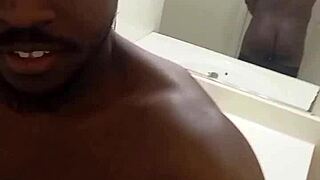solo slut masturbates ass and pussy in mirror selfie