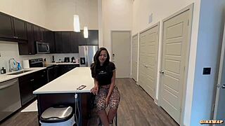 Curvy ebony doordash girl spreads big ass tits for wet pussy pounding