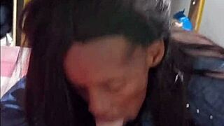 Black Slut Gives Boss Daddy Epic Close-Up Blowjob Intensity