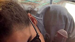 Lightskin Ebony Stepsis Sucks Cock By Window! Boyfriend Searches As Facial Lands