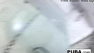 abigail shaves smooth pussy in steamy shower then fingers wet slit