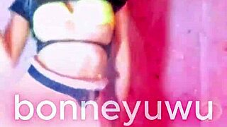 hey bonneyuwu shakes her sexy pigtails in that white skirt dance