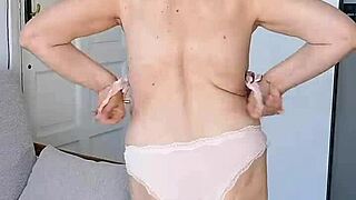 Mature Milf Strips Lingerie for Close-Up Toy Pussy Play