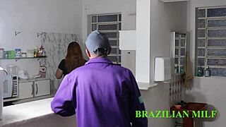 stepdad's huge cock fucks stepdaughter raw in kitchen, full vid on red sheer