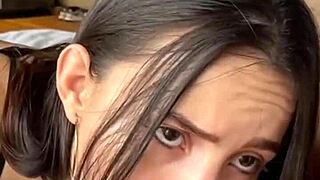 Petite Latina Lingerie Model Begs for Backstage Anal Creampie in Vertical POV!