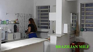 stepdad's huge cock fucks stepdaughter raw in kitchen, full vid on red sheer