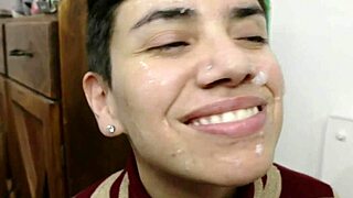Vintage Facial Blasts Young Face in Shaky POV