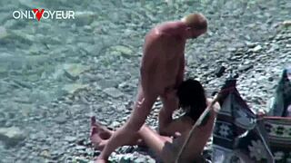 beach slut wife flashes tits blows cock and bends for public doggy pounding
