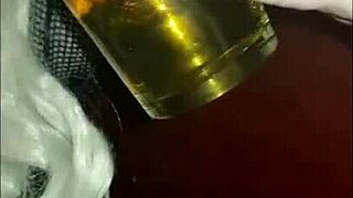 Girlfriend Forces Blindfolded Crossdresser Swallow Own Pee