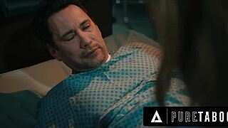 Ashley Lane's lactating tits feed nurse Anna Claire Clouds in creepy 3-way horror fuck