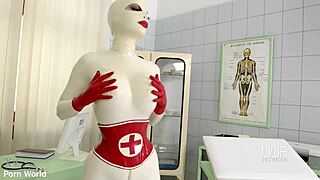 Latex british big tits goddess spanks her curvy heels-clad body in solo bdsm masturbation frenzy