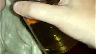 Girlfriend Forces Blindfolded Crossdresser Swallow Own Pee