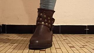 french goddess humiliates with nylon feet and socks footjob