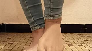 french goddess humiliates with nylon feet and socks footjob