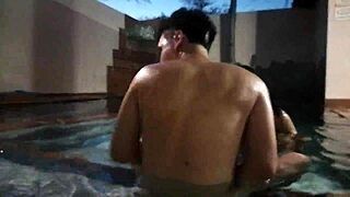 i finally fuck my buddy's old milf wife by the pool