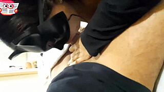 damn latina big ass whore sucks dick balls deep with black kiss!