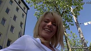 german blonde milf housewife shaves pussy then vibes on casting
