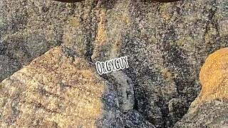Juicy wife whore flashes pussy on beach!!