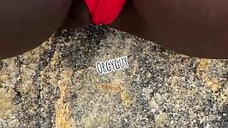 Juicy wife whore flashes pussy on beach!!