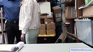 um, officer throat fucks blonde shoplifter's face in stripsearchporn com office