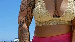 African Beach Lover Fucks Big Pussy Lips Exhibitionist Nearly Naked Flashing