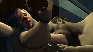 Two bald guys suck blonde's sensitive nipples to orgasm