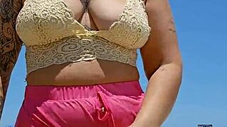 African Beach Lover Fucks Big Pussy Lips Exhibitionist Nearly Naked Flashing