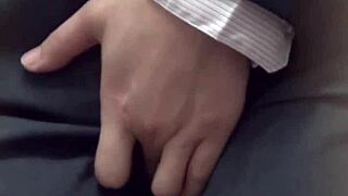 hidden cam catches asian teen babe fingering nipples outdoors in panties?