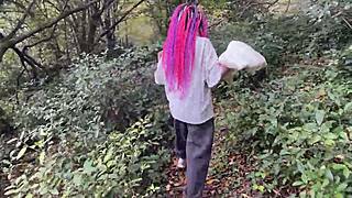 rough forest spanking leaves teen squirting with cum in mouth