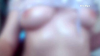 pink hairy pussy peeking through sexy lingerie!
