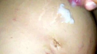 shoot your hot cum all over my big pregnant belly now