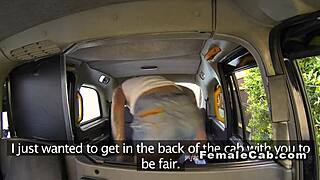 lesbian fake taxi driver sucks pussy in backseat