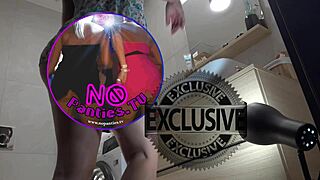 Tattooed Petite Alia Strips Panties Revealing Tight Shaved Pussy Ass