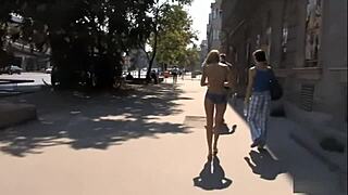blue angel struts public streets body painted fully naked
