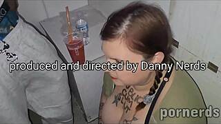 nasty bitch gulps 11 strangers' cum from her slushie
