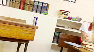 farrah fox grinds her soaked pussy along professor's fat cock over and over