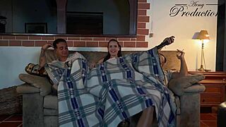 cozy movie night watching flicks with my stepcousins got unexpectedly close