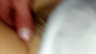 Amateur cuckold hubby watches old friend finger bang shared wife in home threesome