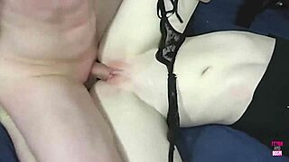 Blonde in stockings tied up fucked doggystyle with buttplug in ass