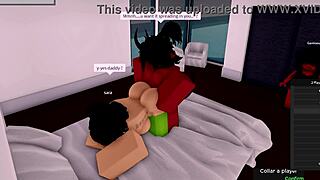Demon savagely fucks Roblox hoe while girlfriend watches cheating roleplay