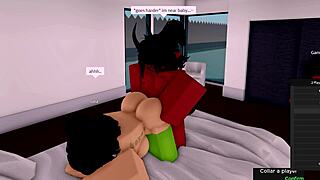 Demon savagely fucks Roblox hoe while girlfriend watches cheating roleplay