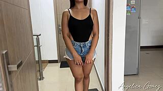 Adorable neighbor slut shakes ass begs for pounding