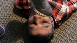 Worship clunky filthy sneakers under femdom trampling