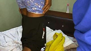 black stud hammers petite ebony slut's pussy in full hardcore vid
