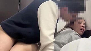 whoa, check this skinny 18yo roommate going wild on a hard cock raw, no condom passion all the way